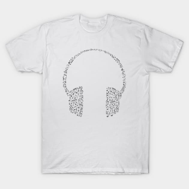 music notes headphone T-Shirt by Itsme Dyna